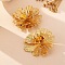 Alloy Stud Earrings, Flower, Golden, 70x70mm