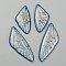 Transparent Resin Pendants, with Gold Foil, Wing Charm, Royal Blue, 29.5~39.5x14.5~15x2mm, Hole: 1mm, 4pcs/set