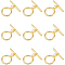 15 Sets Brass Toggle Clasps, Ring & Bar, Real 18K Gold Plated, Ring: 16.5x14x1.5mm, Hole: 1.2mm, Bar: 21.5x5.5x3mm, Hole: 1.2mm