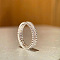 Alloy Finger Rings for Women, with Cubic Zirconia, Platinum, US Size 8(18.1mm)