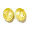 Glass Rhinestone Cabochons, Point Back & Back Plated, Faceted, Oval, Jonquil, 10x8x5mm