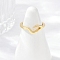 Brass Finger Rings for Women, Long-Lasting Plated, Lead Free and Cadmium Free, Rack Plating, Real 18K Gold Plated, 4.5mm, Inner Diameter: 15.5mm