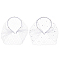 2Pcs 2 Styles Bridal Rhinestones Pearl Mesh Veil Cloth Hair Bands, Hair Accessories for Women, White, Inner Diameter: 128x110mm, 1pc/style