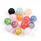 Two Tone Resin Beads, Imitation Gemstone Beads, Round, with Glitter Powder, Mixed Color, 9.5~10mm, Hole: 1.8~2mm