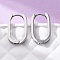Non-Tarnish 304 Stainless Steel Huggie Hoop Earrings, Oval, Stainless Steel Color, 21x12x3mm, Pin: 1mm
