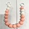 Plastic Round Beaded Bag Handles, with Alloy Spring Gate Ring, for Bag Replacement Accessories, PeachPuff, 30.9cm