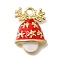 Christmas Theme Alloy Enamel Pendants, Golden, Christmas Bell, 21x14.5x6mm, Hole: 2.2mm