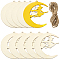 Unfinished Blank MDF Pendants Set for Painting Arts, Pyrography, Home Decor,
with Jute Cord, Moon, 100x95x2.5mm