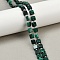 Natural Malachite Beads Strands, Square, 7x7x4~4.5mm, Hole: 0.8mm, about 43pcs/strand, 15.16 inch(38.5cm)