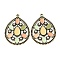 Alloy Enamel Pendants, with Rhinestone, Teadrop Charms, Colorful, 39.5x29.5x3mm, Hole: 1.6mm