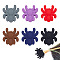 24Pcs 6 Colors Spider Food Grade Eco-Friendly Silicone Focal Beads, Mixed Color, 27x25x9mm, Hole: 2mm, 4pcs/color