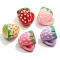10Pcs Resin Strawberry Water Cup Miniature Ornaments, Micro Landscape Home Dollhouse Accessories, Pretending Prop Decorations, Mixed Color, 19x24mm