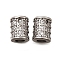 Brass Micro Pave Cubic Zirconia Beads, Column, Platinum, 7.5x6mm, Hole: 2.8mm