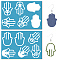 Acrylic Earring Handwork Template, Card Leather Cutting Stencils, Hamsa Hand, 130x90x2mm, 2pcs/set