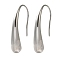 304 Stainless Steel Teardrop Dangle Earrings for Women, Stainless Steel Color, 22x12.5x4.5mm