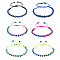 6Pcs 6 Colors Resin Evil Eye Braided Bead Bracelets Set, Polyester Adjustable Bracelets, Mixed Color, Inner Diameter: 1-3/4~3-1/8 inch(4.3~7.8cm), 1Pc/color