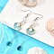 Alloy Shell Shape Dangle Earrings, with Shell Pearl and Transparent Glass, Platinum & Golden, 77~80x15mm