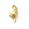 Brass Pendants, Conch, Rack Plating, Long-Lasting Plated, Lead Free & Cadmium Free, Real 18K Gold Plated, 15.5x8.5x6.5mm, Hole: 3mm