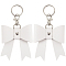 PU Leather Keychains, Bowknot, White, 145mm
