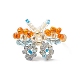 Bagues papillon en perles de verre RJEW-JR00541-6