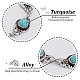 Anattasoul 2pcs bracelet de cheville en chaîne à maillons ovales turquoise imitation acrylique AJEW-AN0001-04-3