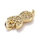 Brass Micro Pave Clear Cubic Zirconia Charms ZIRC-E165-09G-3