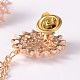 Trendy Alloy Imitation Acrylic Pearl Beads Flower Safety Brooches JEWB-JL007-4