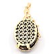 Multi-Color Alloy Rhinestone Peacock Setting with Oval Natural Gemstone Big Pendants G-M036-06G-2