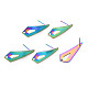 Boucles d'oreilles en acier inoxydable couleur arc-en-ciel 304 STAS-N098-016-1
