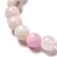 Natural Pink Mangano Calcite Beads Stretch Bracelet for Women BJEW-JB06715-4