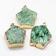 Electroplated Natural & Dyed Druzy Agate Pendants G-N0167-027-2