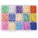 PandaHall About 3000 Pcs 15 Colors 6/0 Multicolor Beading Glass Seed Beads Round Pony Bead Mini Spacer Czech Beads for Jewelry Making SEED-PH0012-08-1