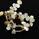 Brins de perles de coquillage blanc naturel en forme de larme plate BSHE-Q025-17A-2