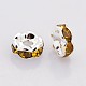 Brass Rhinestone Spacer Beads RB-A014-L12mm-17S-2