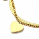 Placage ionique (ip) 304 coeur en acier inoxydable émaillé avec des colliers pendentifs mauvais œil NJEW-C032-08G-3
