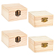 Olycraft 4 pcs 2 styles boîte en bois de pin CON-OC0001-26-1
