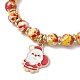 Рождественские браслеты с подвесками из сплава и эмали BJEW-JB12407-01-3