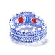 Bagues extensibles en perles de verre pour femmes RJEW-MZ00005-2
