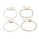 Bracelets de perles de pierres naturelles rondes à facettes BJEW-JB05768-1