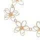 Браслеты из латуни с цветочными звеньями для женщин BJEW-JB10613-3