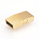 304ステンレススチール製マグネットクラスプ  マットなスタイル  長方形  ゴールドカラー  22x10x5mm  穴：3x8mm STAS-Q211-55-1