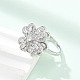 Вращающиеся открытые манжеты-кольца для женщин с клевером RJEW-R007-02P-2