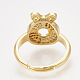 Ciondoli in ottone con zirconi cubici e orecchini a bottone e anelli regolabili set di gioielli SJEW-S043-15-3