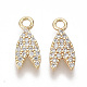 Brass Micro Pave Clear Cubic Zirconia Charms KK-S355-012-NF-2