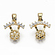 Brass Micro Pave Clear Cubic Zirconia Peg Bails Charms KK-R117-012-NF-1