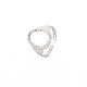 304 anello per polsino largo ovale aperto in acciaio inossidabile per donna RJEW-S405-167P-3