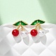 Серьги-гвоздики из вишневой латуни и АБС-пластика с жемчугом EJEW-U062-04B-01G-2