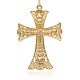 Placcato dorato croce lega grandi ciondoli ALRI-J026-01G-2
