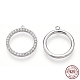 Rhodium Plated 925 Sterling Silver Micro Pave Cubic Zirconia Pendants STER-T004-29P-1