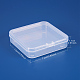 BENECREAT 14 Pack Square Clear Plastic Bead Storage Containers Box Case with Flip-Up Lids for Small Items CON-BC0004-49-3